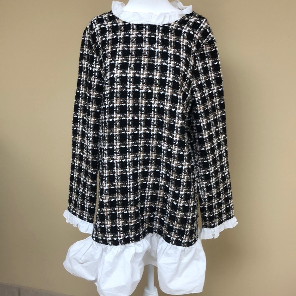 Shein Tweed Dress with White Detail